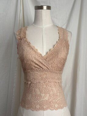 Peach Lace Bralette NWT L/XL